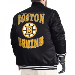 Boston Bruins Adaptive Bold Logo Varsity Satin Jacket