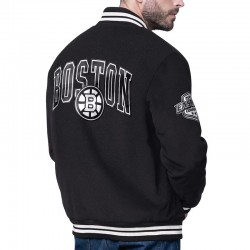 Boston Bruins Blackout Corduroy Varsity Jacket