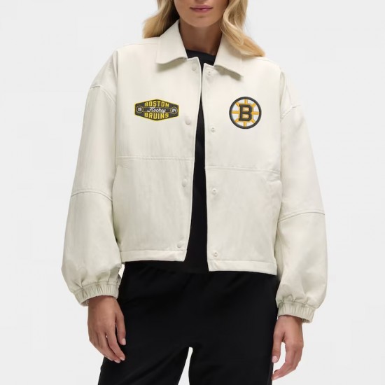 Boston Bruins Heathered Bone Coach’s Jacket