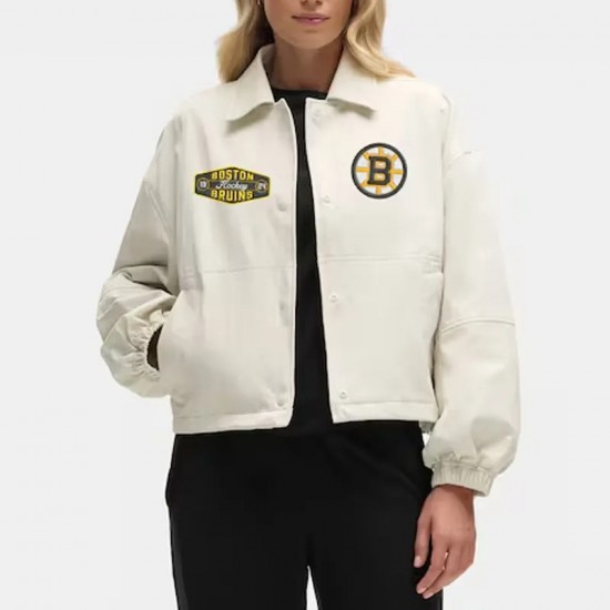 Boston Bruins Heathered Bone Coach’s Jacket