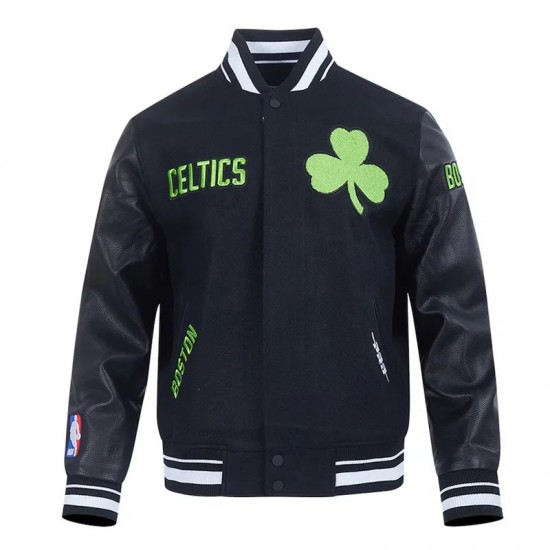 Boston Celtics 2024/25 City Edition Chenille Black Varsity Jacket Boston Celtics 2024/25 City Edition Chenille Black Varsity Jacket