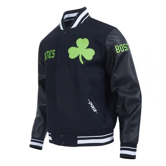 Boston Celtics 2024/25 City Edition Chenille Black Varsity Jacket Boston Celtics 2024/25 City Edition Chenille Black Varsity Jacket