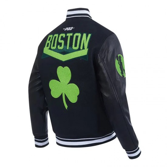 Boston Celtics 2024/25 City Edition Chenille Black Varsity Jacket Boston Celtics 2024/25 City Edition Chenille Black Varsity Jacket