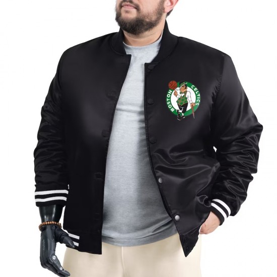 Boston Celtics Adaptive Bold Logo Varsity Satin Jacket
