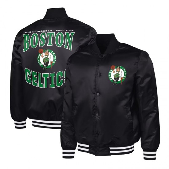 Boston Celtics Adaptive Bold Logo Varsity Satin Jacket