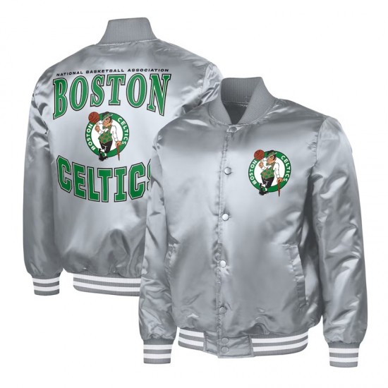 Boston Celtics Adaptive Bold Logo Varsity Satin Jacket