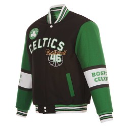 Boston Celtics Black and Green Varsity Wool Jacket Boston Celtics Black and Green Varsity Wool Jacket