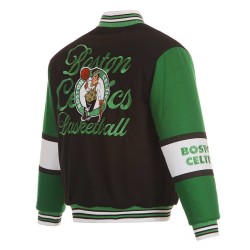 Boston Celtics Black and Green Varsity Wool Jacket Boston Celtics Black and Green Varsity Wool Jacket