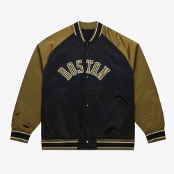 Boston Celtics Black/Olive Satin Double Clutch Jacket