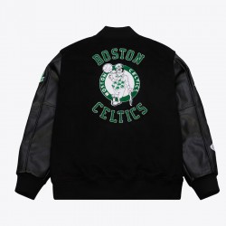 Boston Celtics Black Out Vintage Logo Varsity Jacket Boston Celtics Black Out Vintage Logo Varsity Jacket