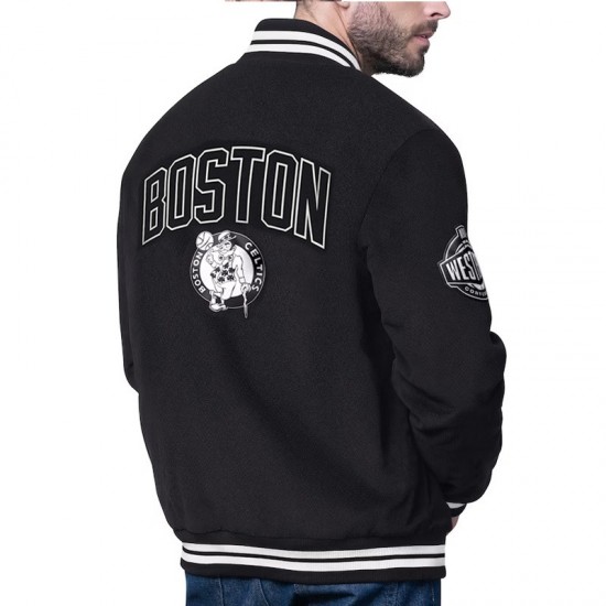 Boston Celtics Blackout Corduroy Varsity Jacket