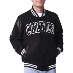 Boston Celtics Clutch Hitter Black Varsity Jacket Boston Celtics Clutch Hitter Black Varsity Jacket