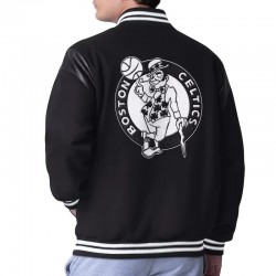 Boston Celtics Clutch Hitter Black Varsity Jacket Boston Celtics Clutch Hitter Black Varsity Jacket