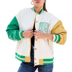 Boston Celtics Color Block Bomber Full-Snap Jacket Boston Celtics Color Block Bomber Full-Snap Jacket
