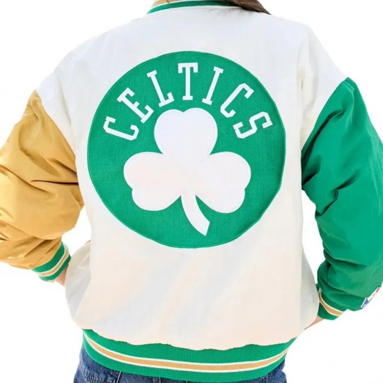 Boston Celtics Color Block Bomber Full-Snap Jacket Boston Celtics Color Block Bomber Full-Snap Jacket