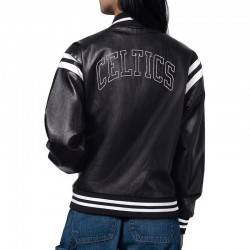 Boston Celtics High Heat Vegan Black Varsity Leather Jacket Boston Celtics High Heat Vegan Black Varsity Leather Jacket