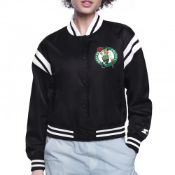 Boston Celtics Printed Logo Varsity Satin Jacket Boston Celtics Printed Logo Varsity Satin Jacket