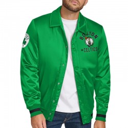 Boston Celtics Stitch Applique Kelly Green Satin Jacket Boston Celtics Stitch Applique Kelly Green Satin Jacket