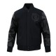 Boston Celtics Triple Black Varsity Wool and Leather Jacket Boston Celtics Triple Black Varsity Wool and Leather Jacket