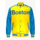 Boston Red Sox Gold and Blue Varsity Satin Jacket Boston Red Sox Gold and Blue Varsity Satin Jacket