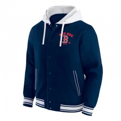 Boston Red Sox Navy Cotton Hooded Jacket Boston Red Sox Navy Cotton Hooded Jacket