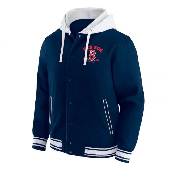 Boston Red Sox Navy Cotton Hooded Jacket Boston Red Sox Navy Cotton Hooded Jacket