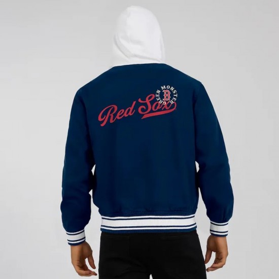 Boston Red Sox Navy Cotton Hooded Jacket Boston Red Sox Navy Cotton Hooded Jacket