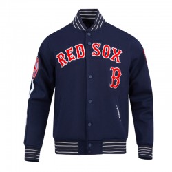 Boston Red Sox Navy Game Day Jacket with Current Logo - Unisex Varsity Style Boston Red Sox Navy Game Day Jacket with Current Logo - Unisex Varsity Style