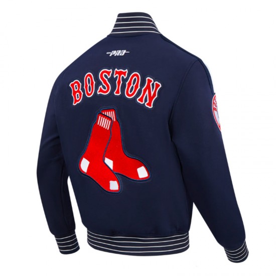 Boston Red Sox Current Logo Game Day Navy Jacket Boston Red Sox Navy Varsity Jacket with Current Team Logo – Unisex Game Day Gear