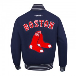 Boston Red Sox Navy Game Day Jacket with Current Logo - Unisex Varsity Style Boston Red Sox Navy Game Day Jacket with Current Logo - Unisex Varsity Style