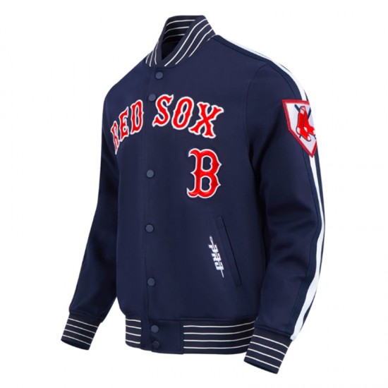 Boston Red Sox Current Logo Game Day Navy Jacket Boston Red Sox Navy Varsity Jacket with Current Team Logo – Unisex Game Day Gear