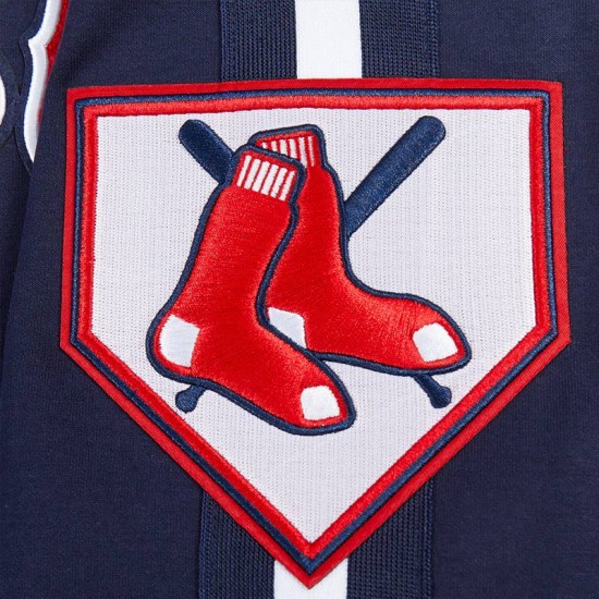 Boston Red Sox Current Logo Game Day Navy Jacket Boston Red Sox Navy Varsity Jacket with Current Team Logo – Unisex Game Day Gear