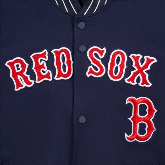 Boston Red Sox Current Logo Game Day Navy Jacket Boston Red Sox Navy Varsity Jacket with Current Team Logo – Unisex Game Day Gear