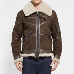 Men's Aviator Bridlington Brown Faux Shearling Biker Jacket Men's Aviator Bridlington Brown Faux Shearling Biker Jacket