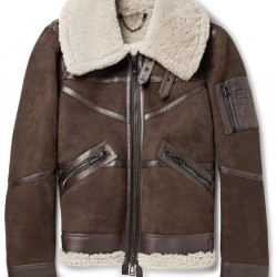 Men's Aviator Bridlington Brown Faux Shearling Biker Jacket Men's Aviator Bridlington Brown Faux Shearling Biker Jacket