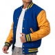Bright Royal Body & Bright Gold Leather Sleeves Letterman Jacket Bright Royal Body & Bright Gold Leather Sleeves Letterman Jacket