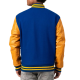 Bright Royal Body & Bright Gold Leather Sleeves Letterman Jacket Bright Royal Body & Bright Gold Leather Sleeves Letterman Jacket