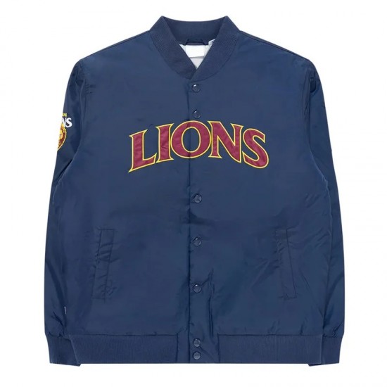 Brisbane Lions Full-Snap Bomber Navy Jacket Brisbane Lions Full-Snap Bomber Navy Jacket