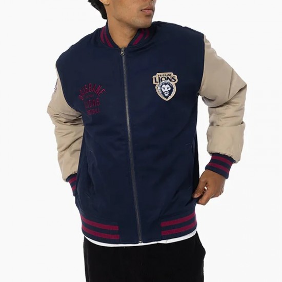 Brisbane Lions Lock Up Varsity Cotton Jacket Brisbane Lions Lock Up Varsity Cotton Jacket