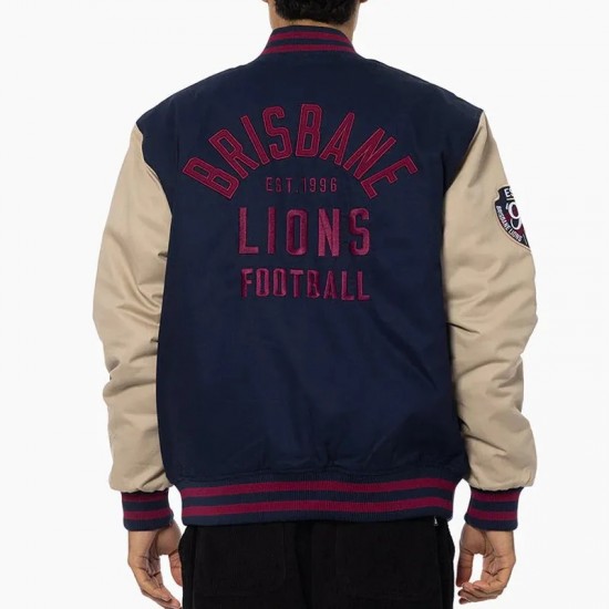 Brisbane Lions Lock Up Varsity Cotton Jacket Brisbane Lions Lock Up Varsity Cotton Jacket