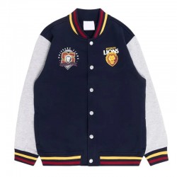 Brisbane Lions Navy and Gray Varsity Fleece Jacket Brisbane Lions Navy and Gray Varsity Fleece Jacket