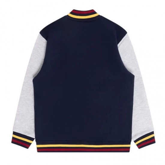 Brisbane Lions Navy and Gray Varsity Fleece Jacket Brisbane Lions Navy and Gray Varsity Fleece Jacket