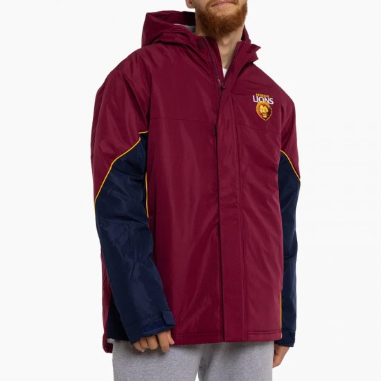 Brisbane Lions Stadium Maroon and Navy Full-Zip Hooded Jacket Brisbane Lions Stadium Maroon and Navy Full-Zip Hooded Jacket