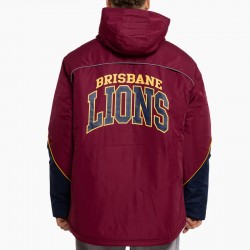 Brisbane Lions Stadium Maroon and Navy Full-Zip Hooded Jacket Brisbane Lions Stadium Maroon and Navy Full-Zip Hooded Jacket