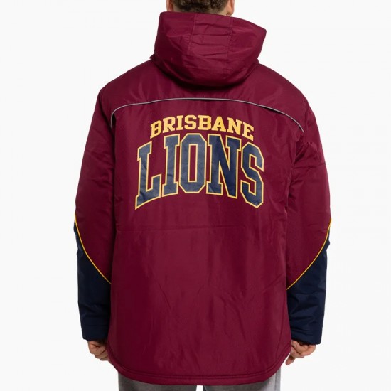 Brisbane Lions Stadium Maroon and Navy Full-Zip Hooded Jacket Brisbane Lions Stadium Maroon and Navy Full-Zip Hooded Jacket