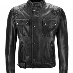 Brooklands Biker Diamond Quilted Leather Jacket