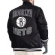 Brooklyn Nets Adaptive Bold Logo Varsity Satin Jacket