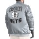 Brooklyn Nets Adaptive Bold Logo Varsity Satin Jacket