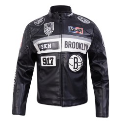 Brooklyn Nets Men's Moto Jacket