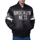 Brooklyn Nets Triple Option Varsity Satin Jacket Brooklyn Nets Triple Option Varsity Satin Jacket